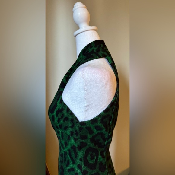 RACHEL Rachel Roy Green Black Halter Midi Dress-Size M - Picture 7 of 10